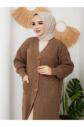 رویه حجاب قهوه ای زنانه رگولار Pamuk Butik - کد 203338871