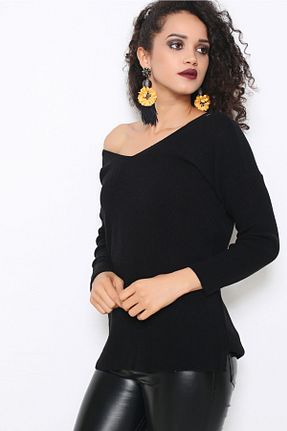 پلیور مشکی زنانه ساده AVORWE - کد 236831955