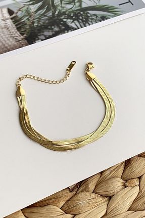 دستبند استیل (فولاد) طلائی زنانه استیل (فولاد) Çetinkaya Aksesuar - کد 224537931