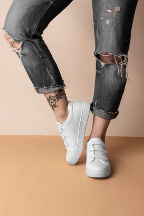کفش اسنیکر سفید زنانه چسبی LAL SHOES & BAGS - کد 235439653