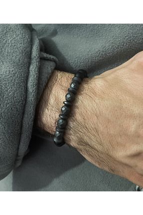 دستبند جواهر مشکی مردانه سنگ طبیعی Padore Accessory - کد 237328029