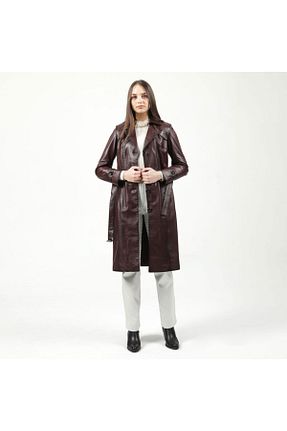 ترنچکت زرشکی زنانه پلی استر Dericlub - کد 237703546