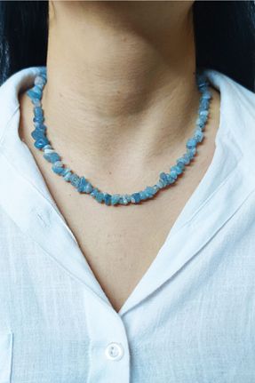 گردنبند جواهر آبی زنانه سنگ Armis - کد 220256240