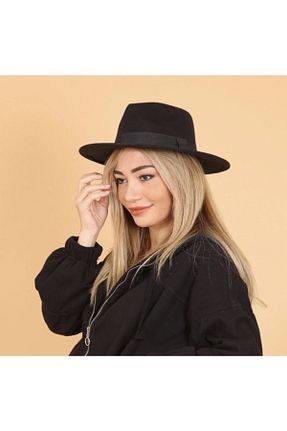 کلاه مشکی زنانه نمد Hat Factory - کد 237996530