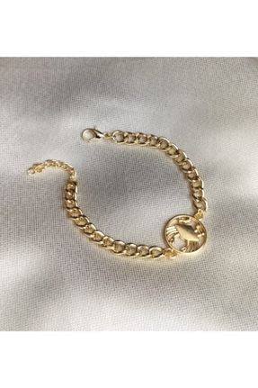 دستبند جواهر طلائی زنانه روکش طلا کد 237487457