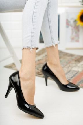 کفش پاشنه بلند کلاسیک مشکی زنانه چرم مصنوعی پاشنه نازک پاشنه متوسط ( 5 - 9 cm ) کد 91675815
