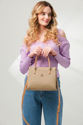 کیف دوشی بژ زنانه چرم مصنوعی Just Polo - کد 237651209