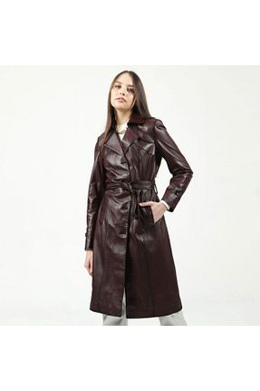 ترنچکت زرشکی زنانه پلی استر Dericlub - کد 237703546