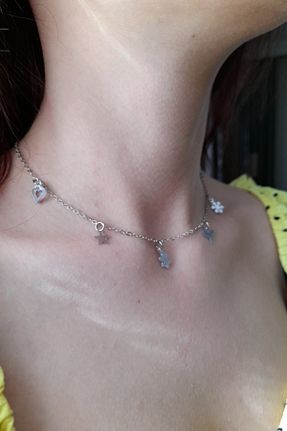 گردنبند جواهر زنانه روکش نقره ab tasarım - کد 236692977