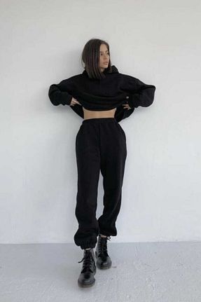 ست بالاتنه و پائین تنه مشکی زنانه بافتنی Le Peria - کد 238139763