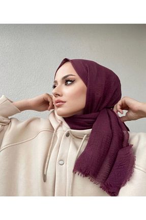 شال زرشکی زنانه پنبه ای AWA - کد 238899516