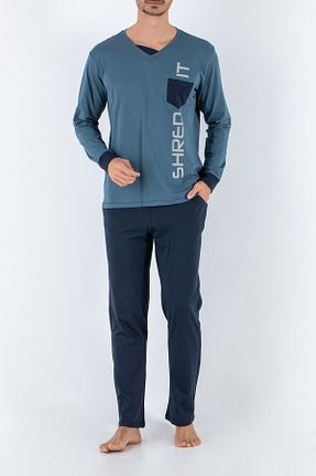 ست لباس راحتی آبی مردانه ساده kingspearl - کد 231410240