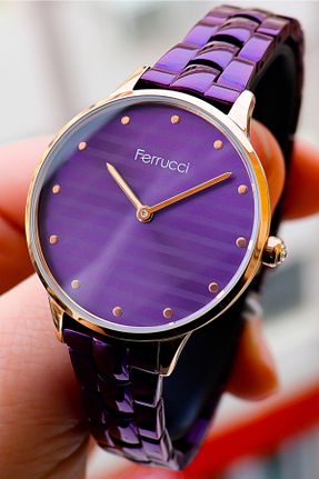 ساعت مچی بنفش زنانه 36 میلی متر Ferrucci - کد 46751600