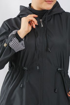 ترنچکت سایز بزرگ مشکی زنانه پلی اورتان Aşkı Endam - کد 215120954