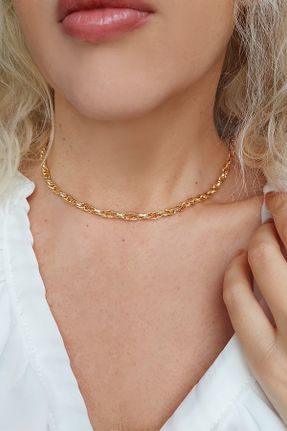 گردنبند جواهر طلائی زنانه برنز کد 239599093