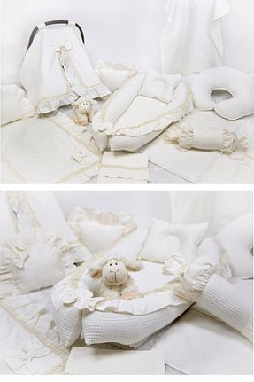 ست لحاف و روکش لحاف و روکش بالش کودک و نوزاد بژ پنبه ای Babynest - کد 231898284