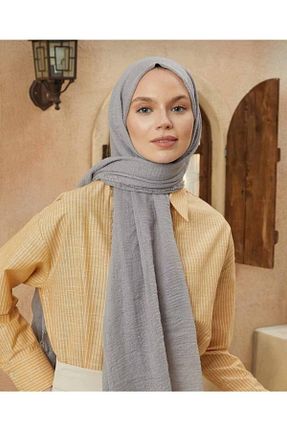 شال طوسی زنانه پنبه ای AWA - کد 238904566