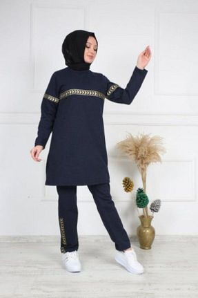 ست گرمکن حجاب سرمه ای زنانه رگولار CNG MODA - کد 85177225