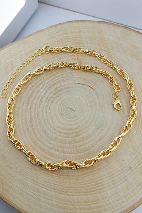 گردنبند جواهر طلائی زنانه برنز کد 239599093