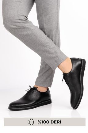 کفش کلاسیک مشکی مردانه چرم طبیعی پاشنه کوتاه ( 4 - 1 cm ) کد 100440210