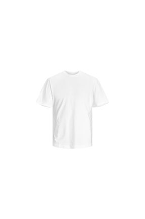 تی شرت سفید مردانه ریلکس یقه گرد تکی کد 238969229