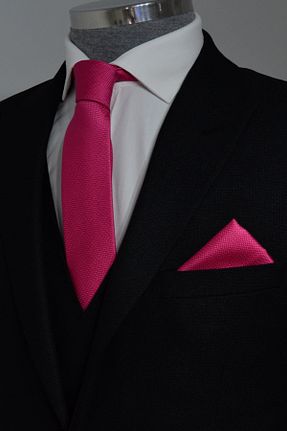 کراوات صورتی مردانه میکروفیبر Biçeq Collection - کد 238693144