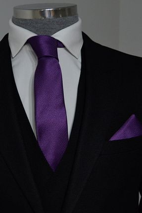 کراوات بنفش مردانه میکروفیبر Biçeq Collection - کد 239245048