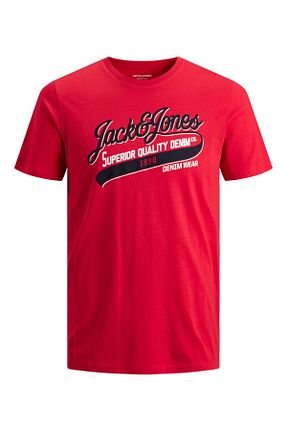 تیشرت قرمز مردانه اورسایز Jack & Jones - کد 239766099