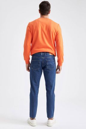 شلوار جین آبی مردانه پاچه لوله ای پنبه (نخی) استاندارد کد 54092373