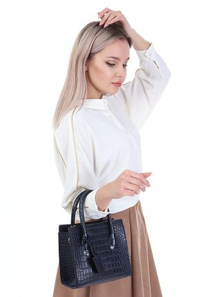 کیف دوشی سرمه ای زنانه چرم مصنوعی womenacs - کد 55146979