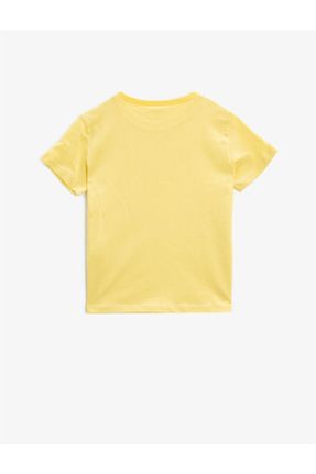 تی شرت زرد بچه گانه رگولار یقه گرد بیسیک کد 92594957