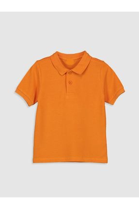 تی شرت نارنجی بچه گانه یقه پولو کد 240110294