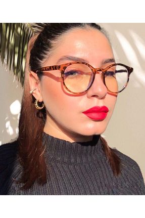 عینک محافظ نور آبی قهوه ای زنانه مات ONNObutik - کد 241177976