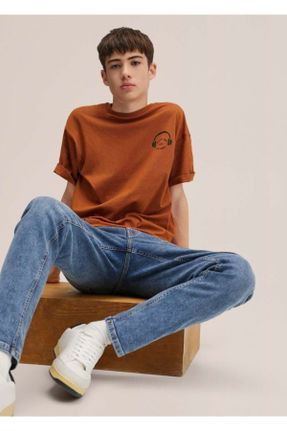تی شرت نارنجی مردانه ریلکس کد 199086721