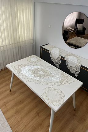 سرویس آمریکائی بژ مستطیل Çalışkan Çeyiz Evi - کد 239203205