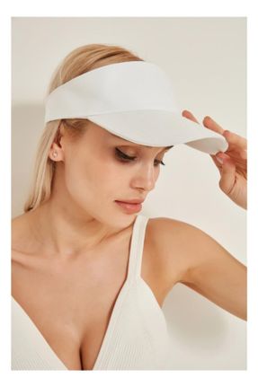 کلاه سفید زنانه پنبه (نخی) کد 241623536