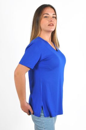 تی شرت سرمه ای زنانه سایز بزرگ ویسکون کد 241761181