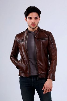 کاپشن قهوه ای مردانه رگولار CE-YIL DERİ ÜRÜNLERİ - کد 241437789
