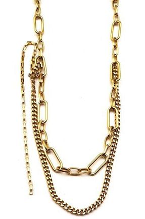 گردنبند استیل ( فولاد ) طلائی زنانه زنجیر Welch Steel - کد 241264873