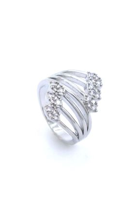 انگشتر جواهر سفید زنانه روکش طلا کد 227514780