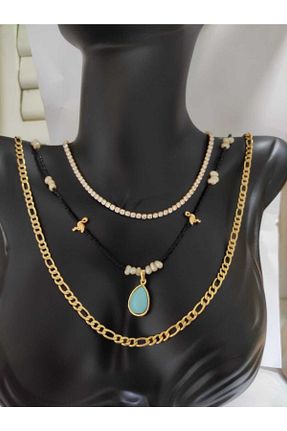 گردنبند جواهر طلائی زنانه روکش طلا HAYALLER ÜLKESİ - کد 241835027
