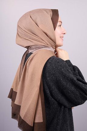 شال قهوه ای زنانه پنبه ای JAWEL - کد 244574025