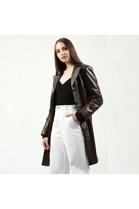 ترنچکت قهوه ای زنانه پلی استر Dericlub - کد 242846822