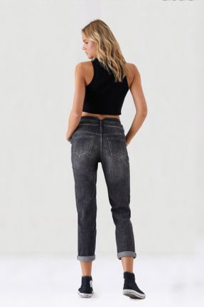شلوار جین مشکی زنانه فاق بلند کد 242651611