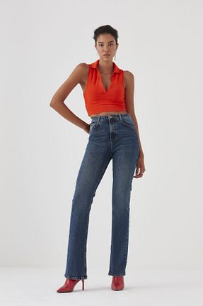 شلوار جین آبی زنانه پاچه ساده Pantamo Jeans - کد 242634707