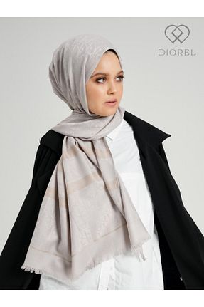 شال طوسی زنانه ابریشم ŞALCIEŞARP - کد 242317147