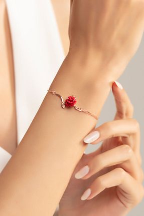 دستبند نقره قرمز زنانه 925 عیار Violansia - کد 244748415
