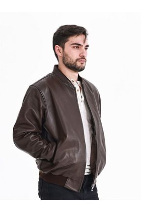کت قهوه ای مردانه رگولار YÜCE DERİ - کد 245149897