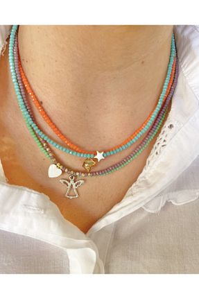 گردنبند جواهر نارنجی زنانه روکش طلا Atelier Çağla - کد 244168961