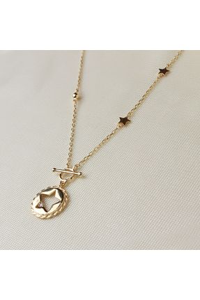 گردنبند طلا سبز زنانه 14 عیار Altınöz Mücevherat - کد 245059778
